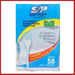 Garfo Sert Plast sobremesa Pacote com 50Un.