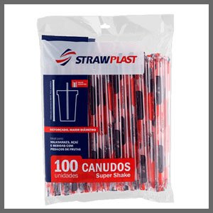 Canudo milk shake flexível Pacote com 100Un