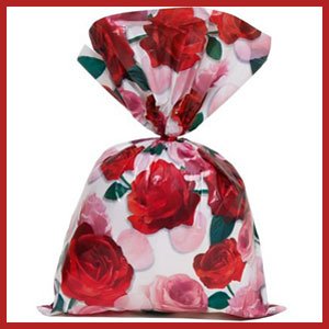 Saco presente 20x29cm roses pacote   100
