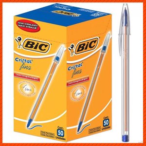Caneta bic fino azul Cx 50 unidade