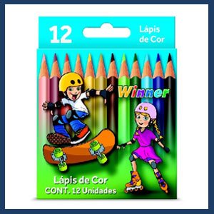 Lápis cor Winner pequeno 12 Unidades