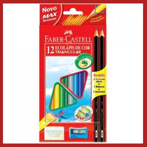 Lápis de cor triangular com 12 Unidades