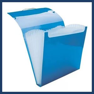 Pasta sanfonada A4 com 31 DV azul