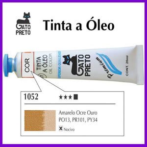 Tinta óleo Gato preto 20ml amarelo ocre