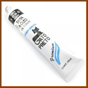 Tinta óleo Gato preto 20ml preto