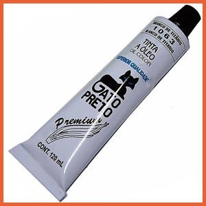 Tinta óleo gato preto 120 ml branca